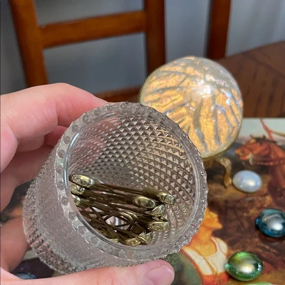 Vintage Mixed LOT Mesh Scarf Glass Pebbles Medieval Paper Art Iridescent Globe - Picture 9 of 16